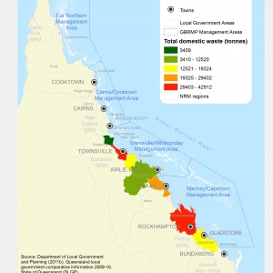 GBR Coastal Communities Total Domestic Waste by Weight by LGA 2012