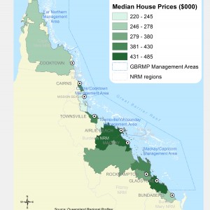 Median house prices, by Local Government Area ($000)