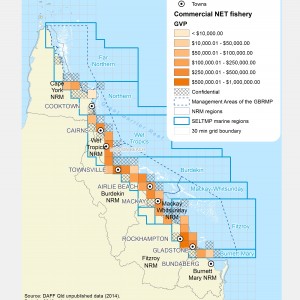 Commercial NET Fishing GVP produced within GBR fishing grids in 2013.