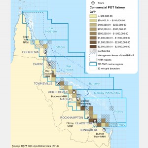 Commercial POT Fishing GVP within GBR fishing grids in 2013.